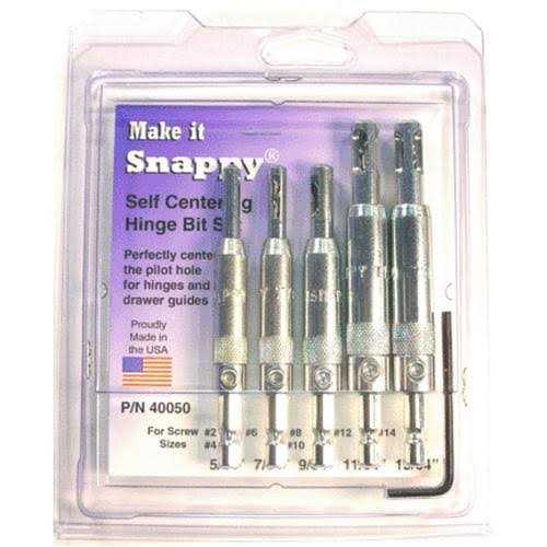 Snappy Tools 5 Piece Self-Centering Hinge Bit Set - Image 3