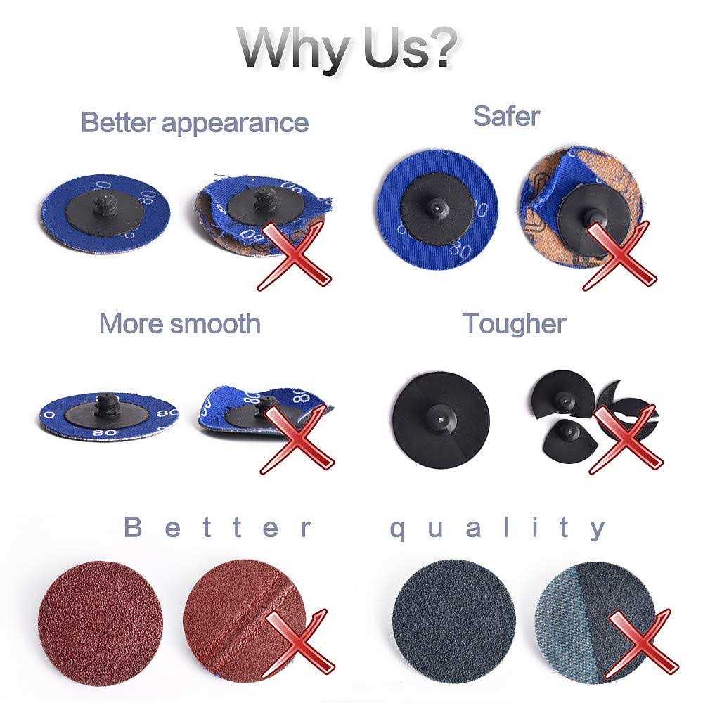 NYXCL 60Pcs Sanding Discs Set 2 inch Quick Change Sanding Discs with 1/4 Holders - Image 2
