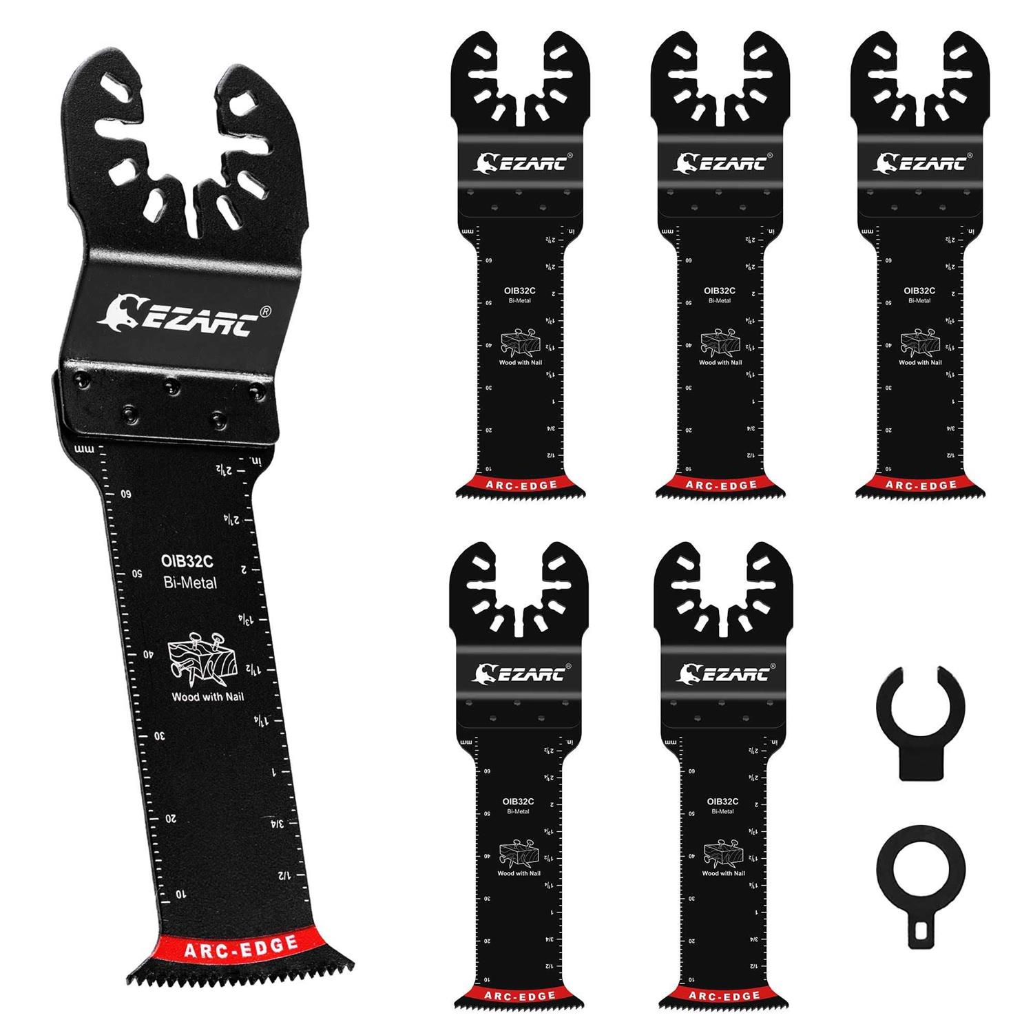 EZARC Extra Long Oscillating Saw Blades 5PCS Arc Edge Bi-Metal Multitool Blades Precise Cut for Wood with Nails - Image 5