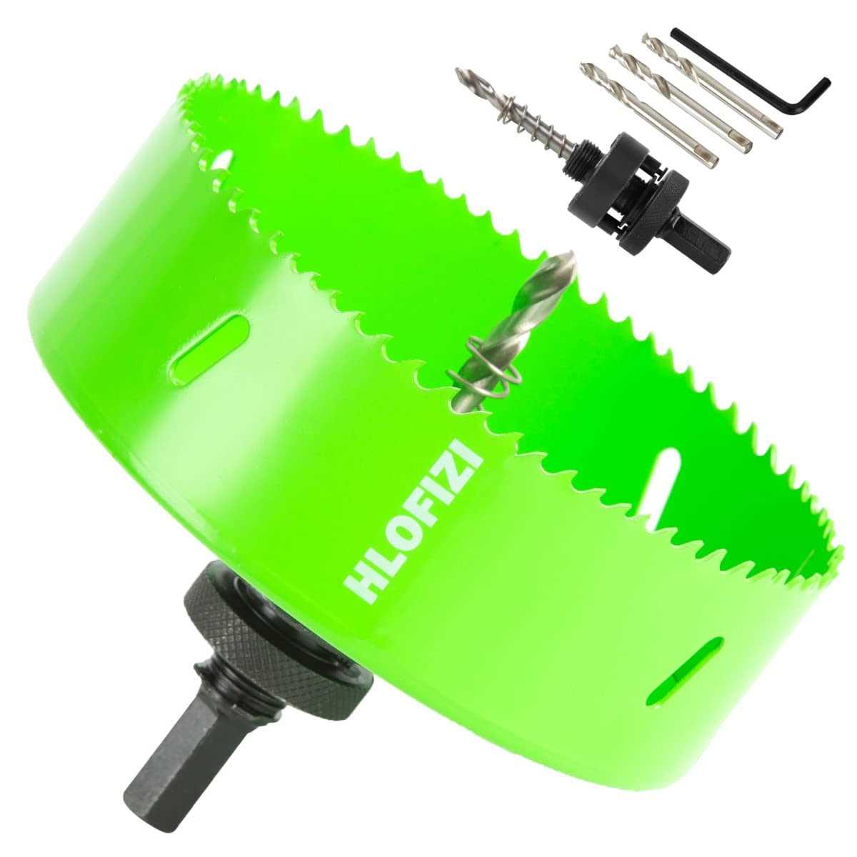 HLOFIZI Hole Saw Bit HSS Bi-Metal Cutter for Wood Metal Drywall Sheetrock Plastic with 1.5 Inch Deep