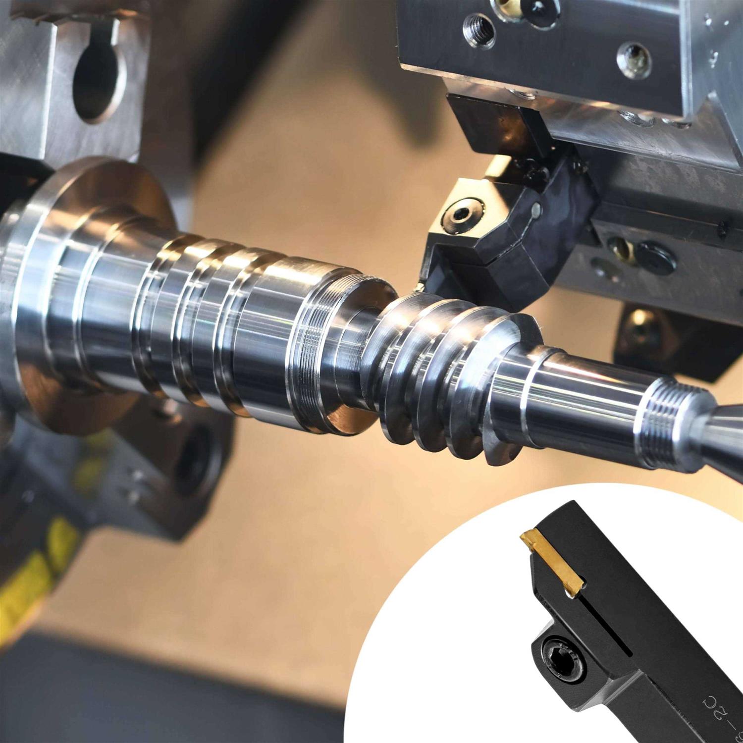 IWONGO Lathe Grooving Tool Set 3pcs 5/8 Grooving Holder Turning Holder with 10pcs Indexable Carbide Inserts Mgmn200 for Metal Lathe Cutting Tools - Image 4