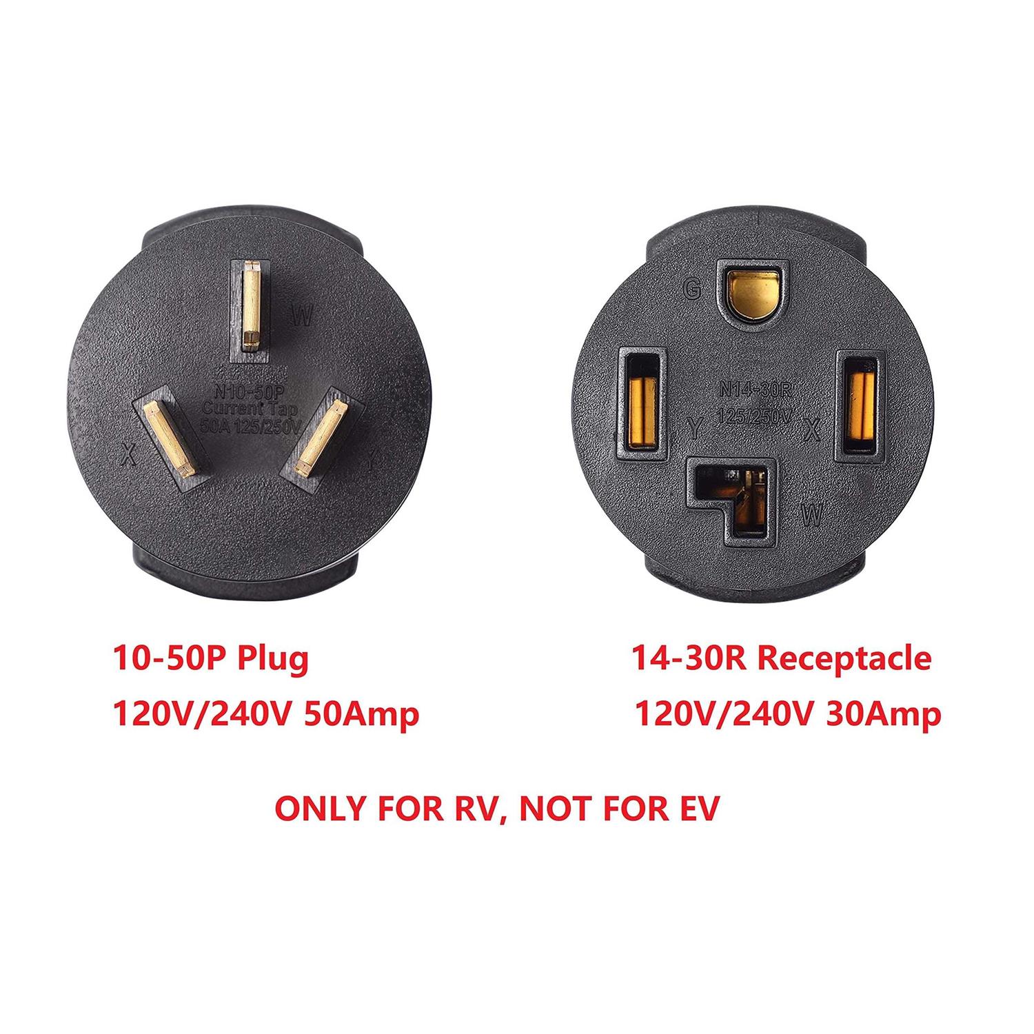 ONETAK NEMA 10-50P to 14-30R Compact 120V/240V 30 Amp Welder Welding Dryer Power Cord Adapter Adaptor Connector Connecter - Image 2