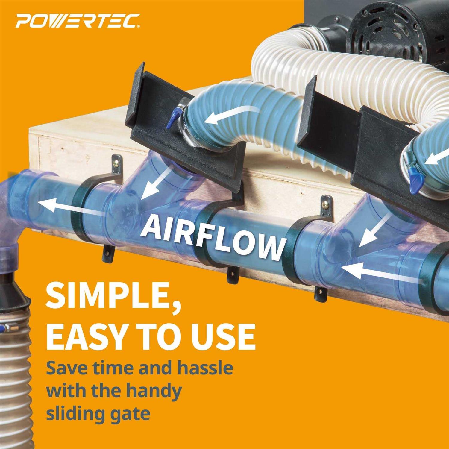 Powertec 70133 2-1/2-Inch Blast Gate for Vacuum/Dust Collector - Image 3