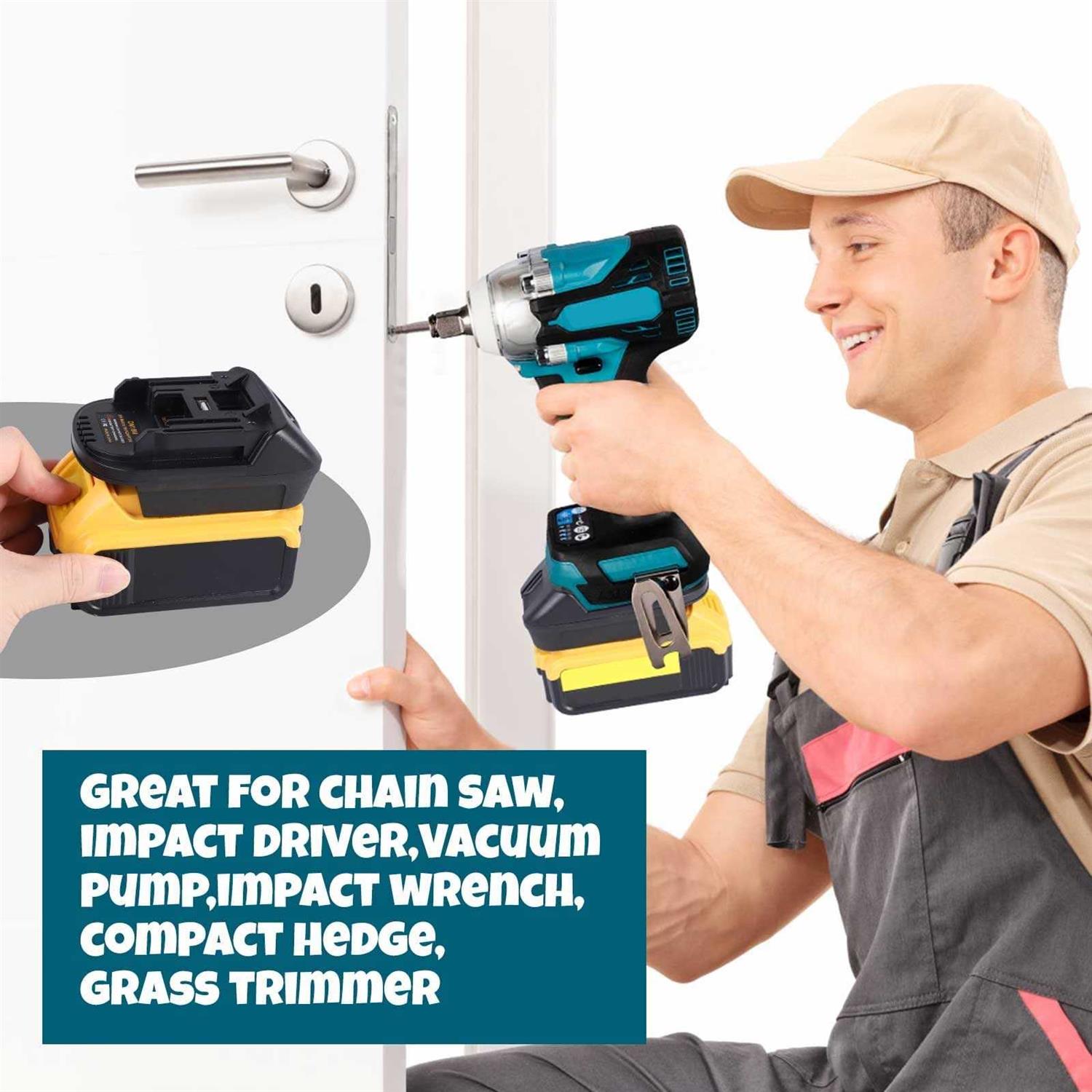 Dm18m Battery Adapter Compatible with Dewalt Milwaukee Battery Convert to Makita Battery - Image 3