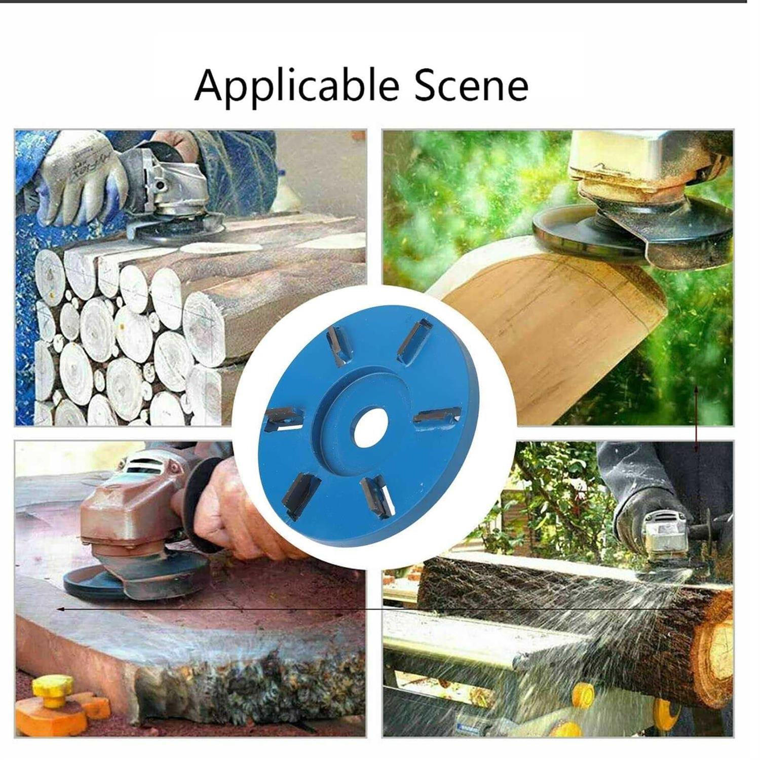 Stump Remover Angle Grinder Wood Carving Disc 6 Teeth Chainsaw Mill Cutter Woodworking Blade Tools Chainsaw Wheel Chain Saw Disc Saw Blade Grinder - Image 3