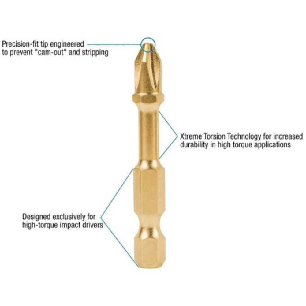 Makita B-60523 Impact GOLD #2 Phillips 2 Power Bit - Image 3