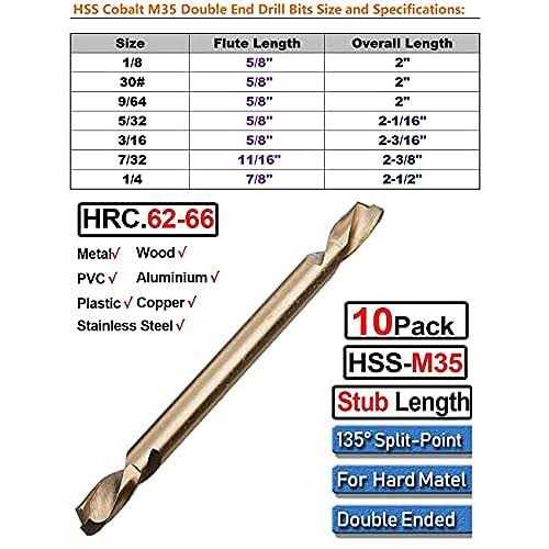 MAX-CRAFT HSS Cobalt Drill Bit Double End Stubby Body Drill Steel Metal Iron-10Pcs - Image 3