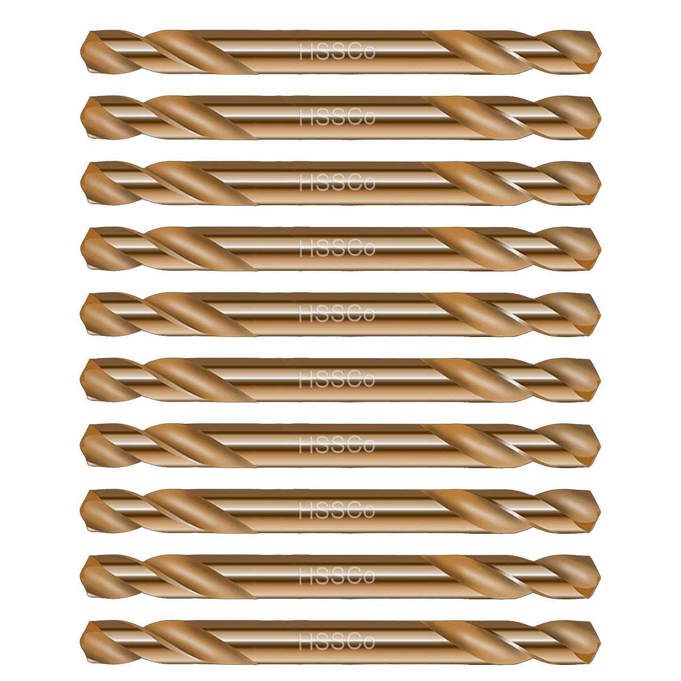 MAX-CRAFT HSS Cobalt Drill Bit Double End Stubby Body Drill Steel Metal Iron-10Pcs