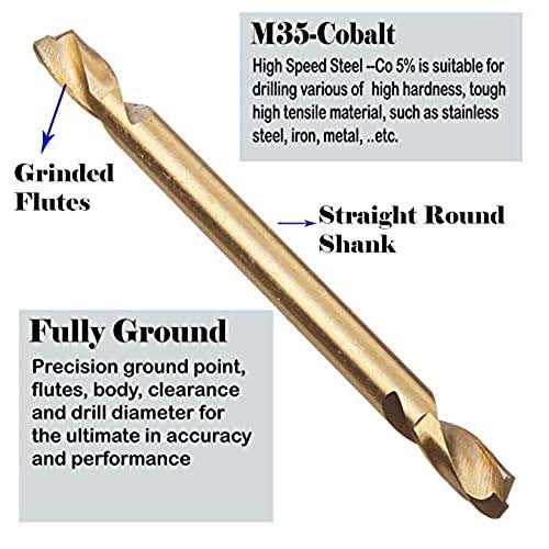 MAX-CRAFT HSS Cobalt Drill Bit Double End Stubby Body Drill Steel Metal Iron-10Pcs - Image 3