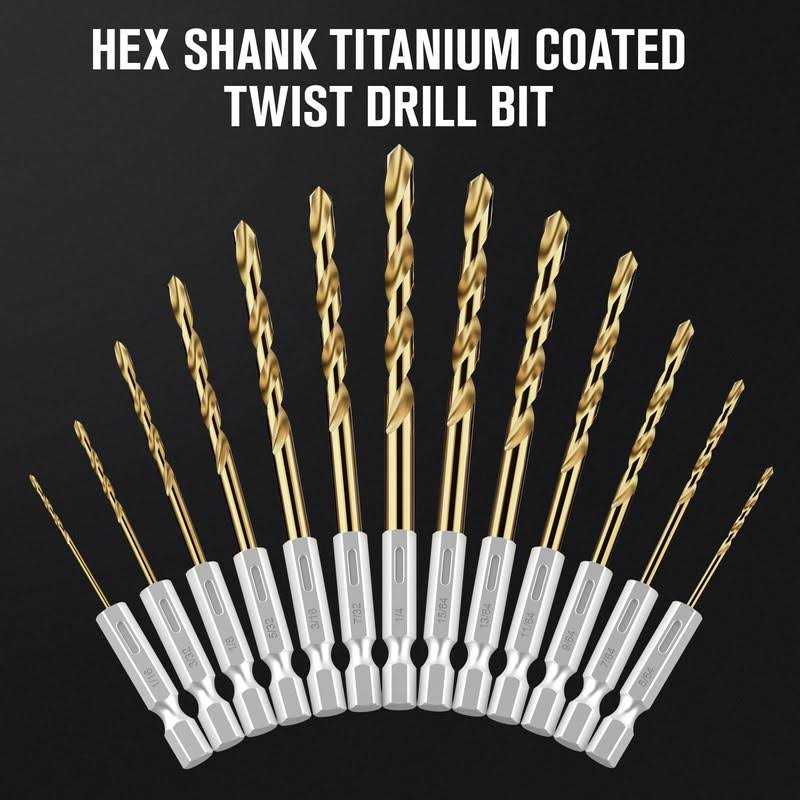 MACXCOIP Hex Shank Drill Bit Set 13Pcs HSS Titanium Twist Drill Bit for Sheet Metal - Image 5