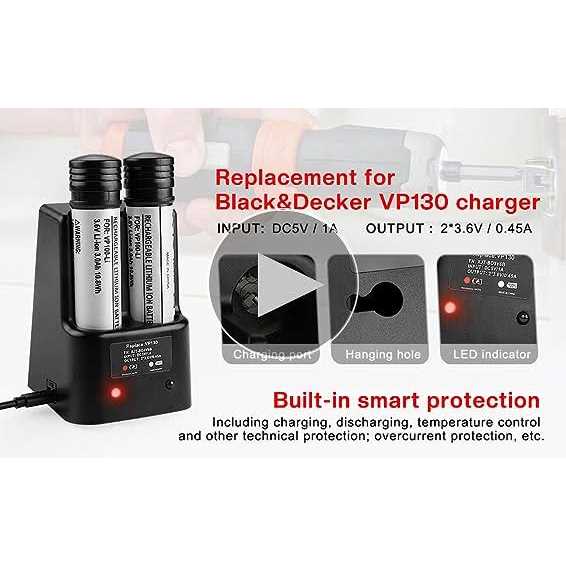 Energup 2Pack Li-ion Replacement 3.6V Battery for Black Decker Versapak Vp100 - Image 4