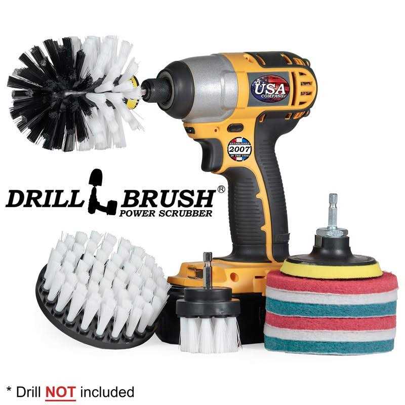 Drillbrush 4 in. W Soft/Medium Bristle Metal Handle Drill Brush Set - Image 4