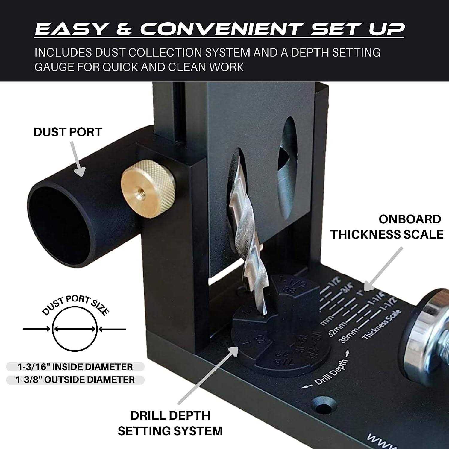 Pocket Hole Jig Kit M1 Adjustable & Easy To Use Pocket Screw Jig - Image 3