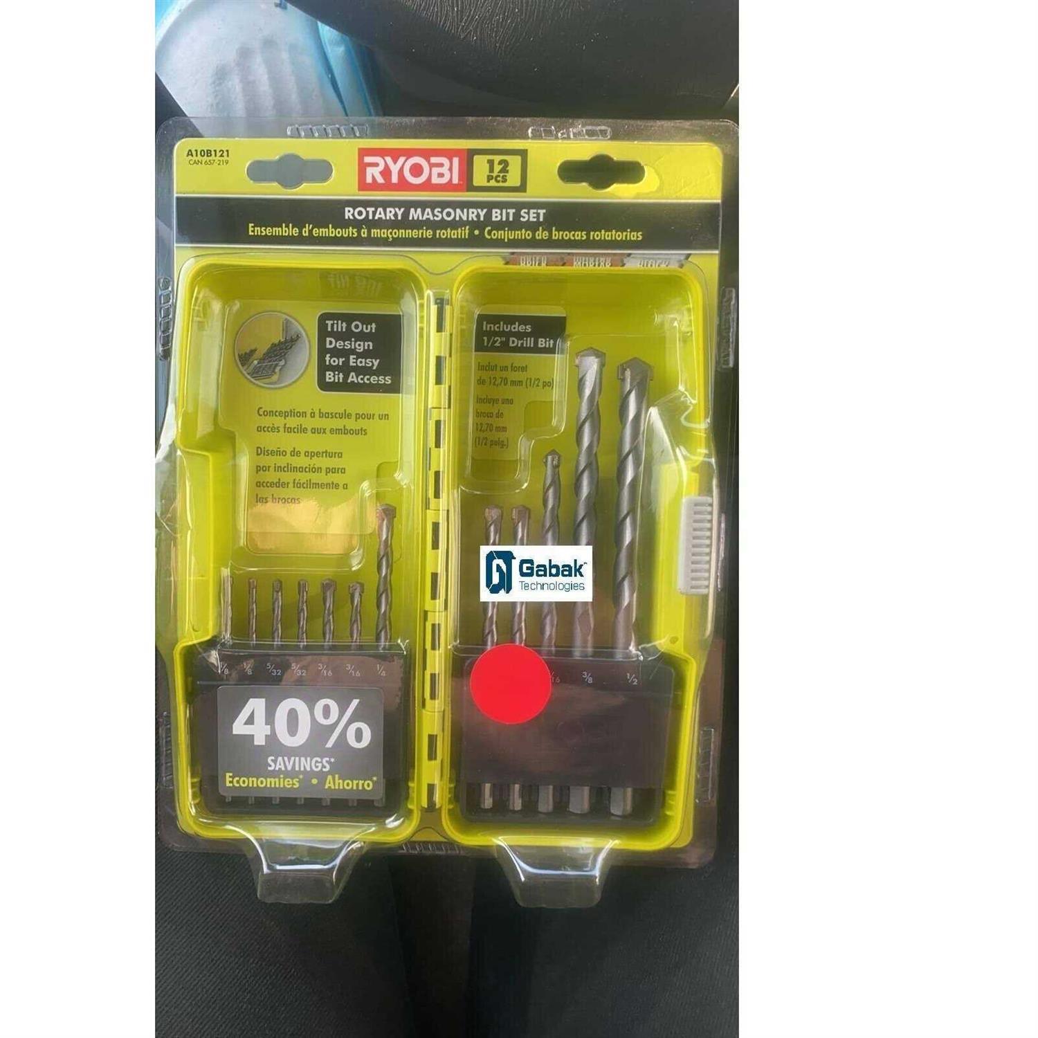 RYOBI 12-Piece Masonry Set With Case - Image 4