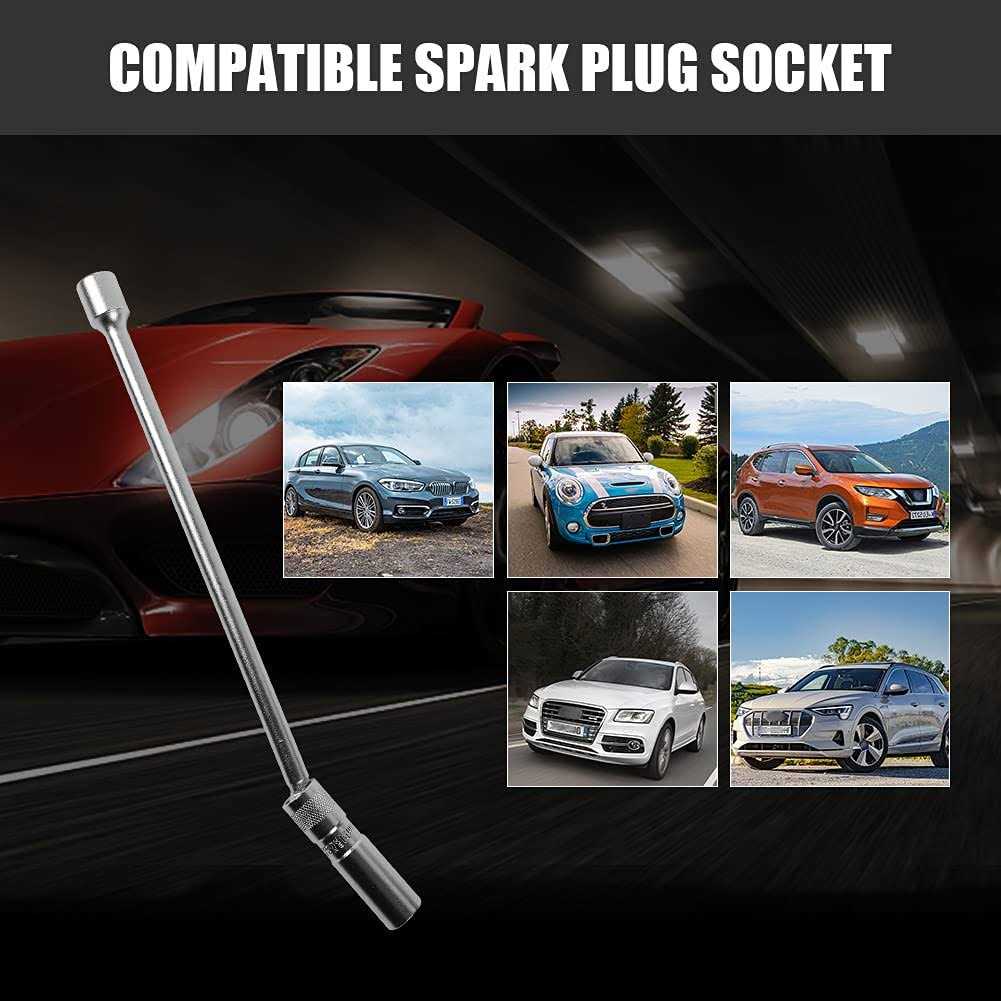 Cmtool Thin Wall Spark Plug Socket with Extension Spark Plug Socket Set Magnetic 12 point Socket 3/8 Inch Drive - Image 2