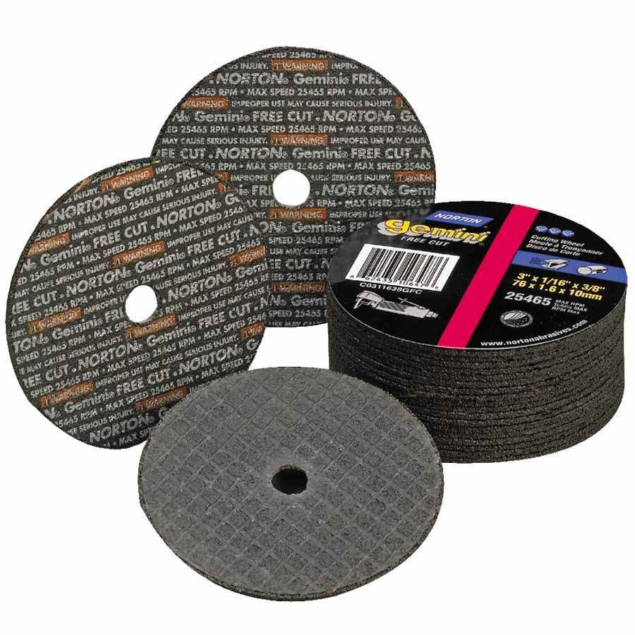 Norton 66243510627 Gemini Type 1 Reinforced Cut-Off Wheel 3 in Dia - Image 2