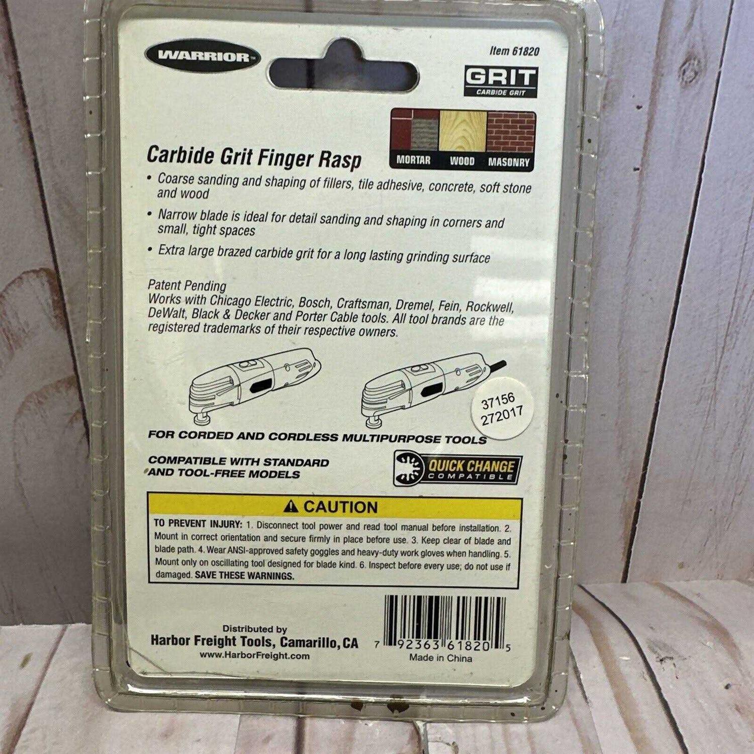 Warrior Carbide Grit Finger Rasp for Oscillating Multi-Tools - Image 3