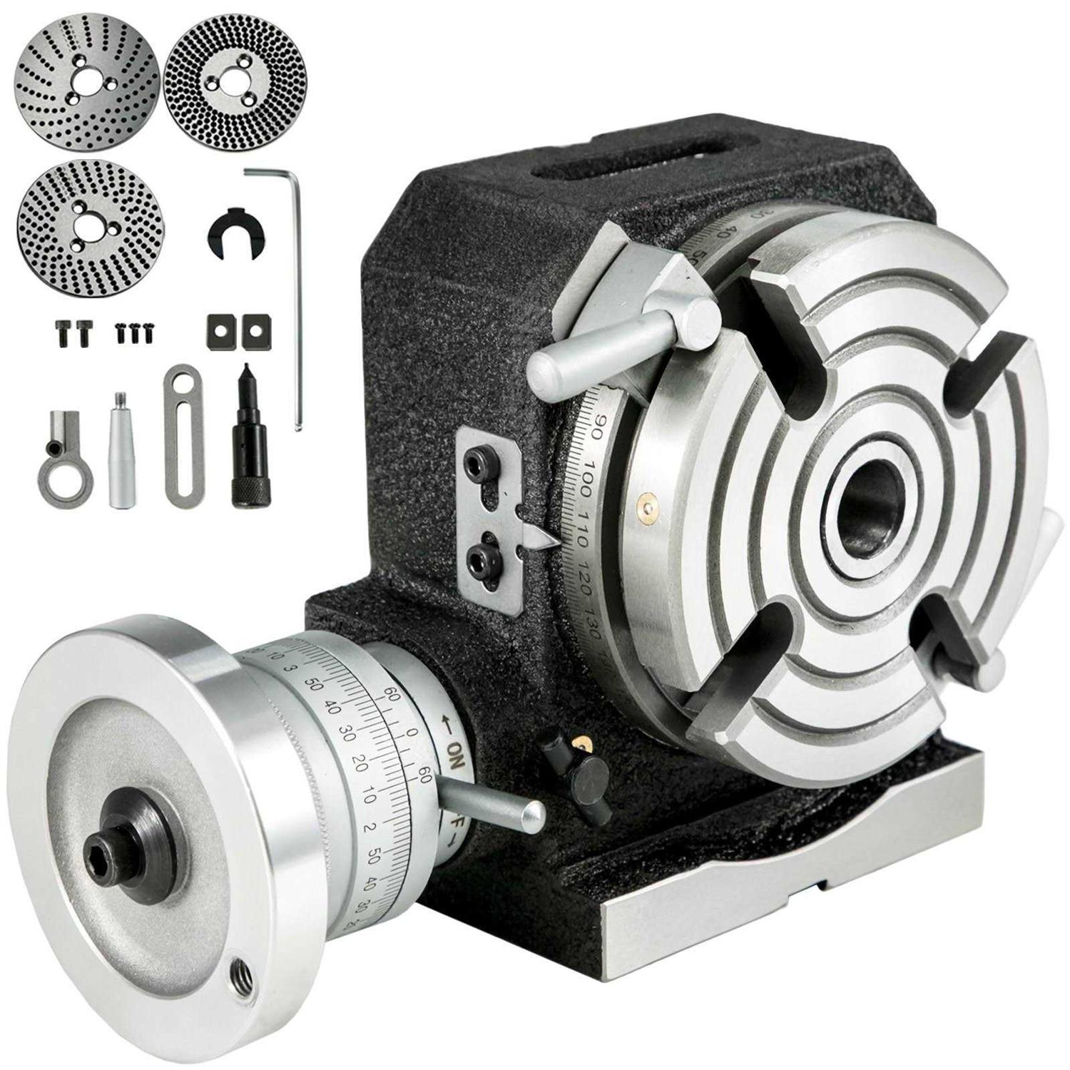 VEVOR Rotary Table 4inch Horizontal Vertical Milling Table 2/5inch 4-Slot Milling Rotary Table MT-2 Rotary Table for Milling