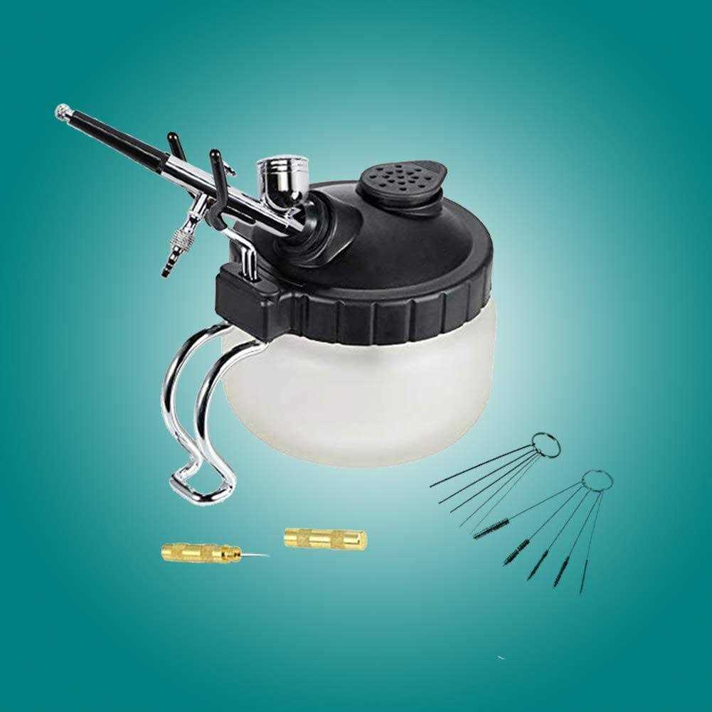 Spedertool 4 Set Airbrush Cleaning Kit Airbrush Cleaning Pot with Air Filter Mat and Holder Nozzle Cleaning Needle 5pcs Brushes Set 5pcs Dredging Needles Kit - Image 3