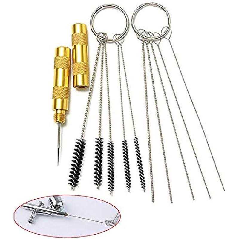 Spedertool 4 Set Airbrush Cleaning Kit Airbrush Cleaning Pot with Air Filter Mat and Holder Nozzle Cleaning Needle 5pcs Brushes Set 5pcs Dredging Needles Kit - Image 5
