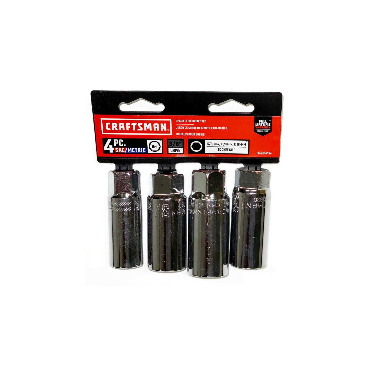 Craftsman 3/8 in. drive Metric and SAE 6 point Standard Spark Plug Socket Set - Image 4