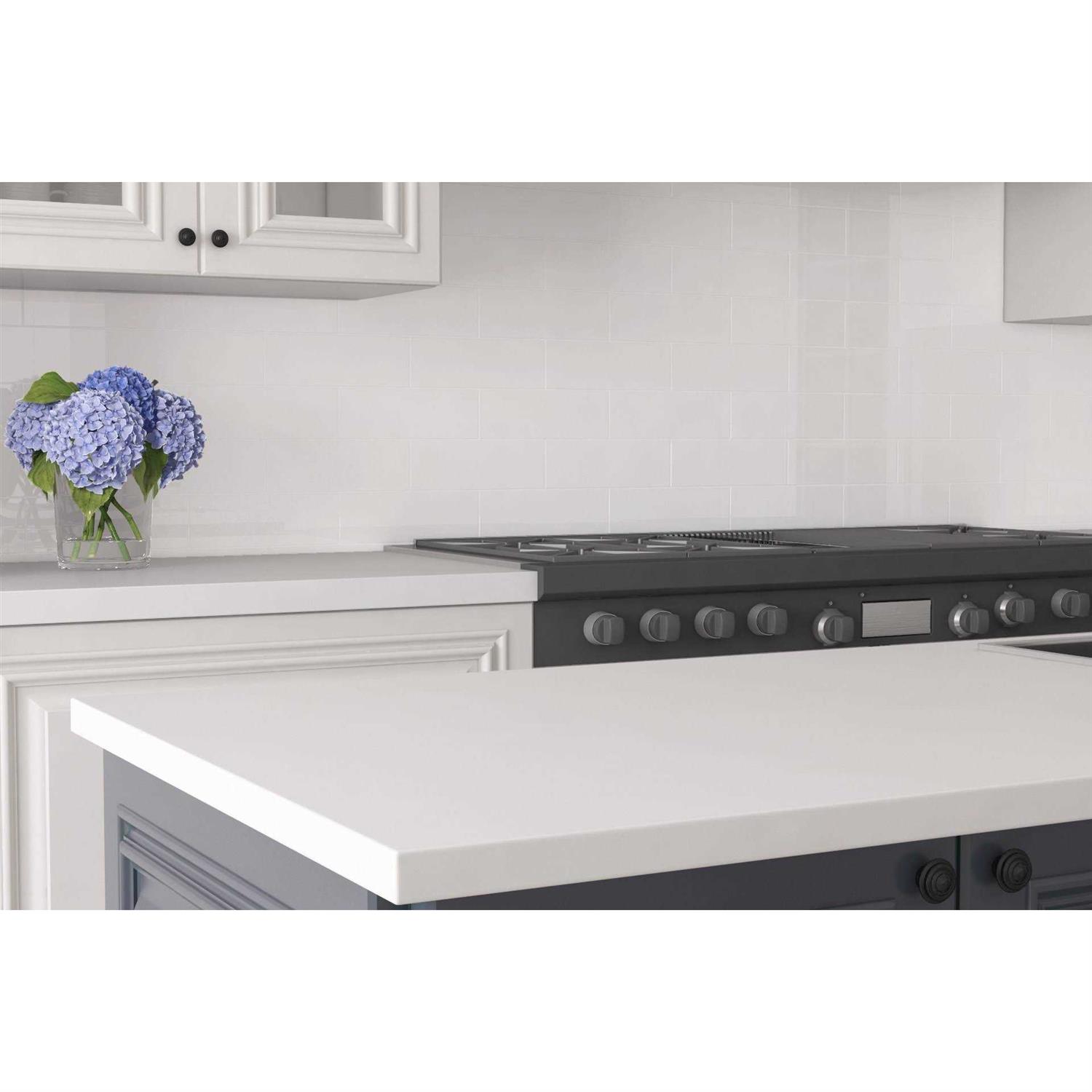 Satori Hudson Brilliant White Glossy Ceramic Wall Tile 1001 - Image 5