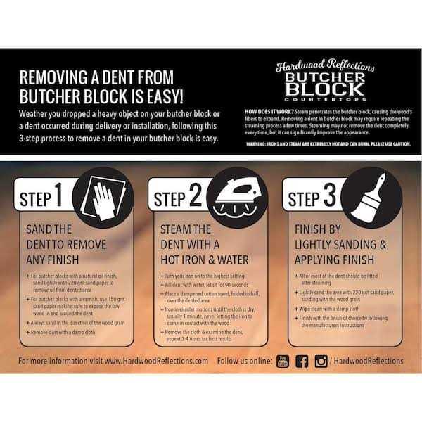 Hardwood Reflections 25 in. D Unfinished Saman Solid Wood Butcher Block Countertop with Live Edge - Image 3