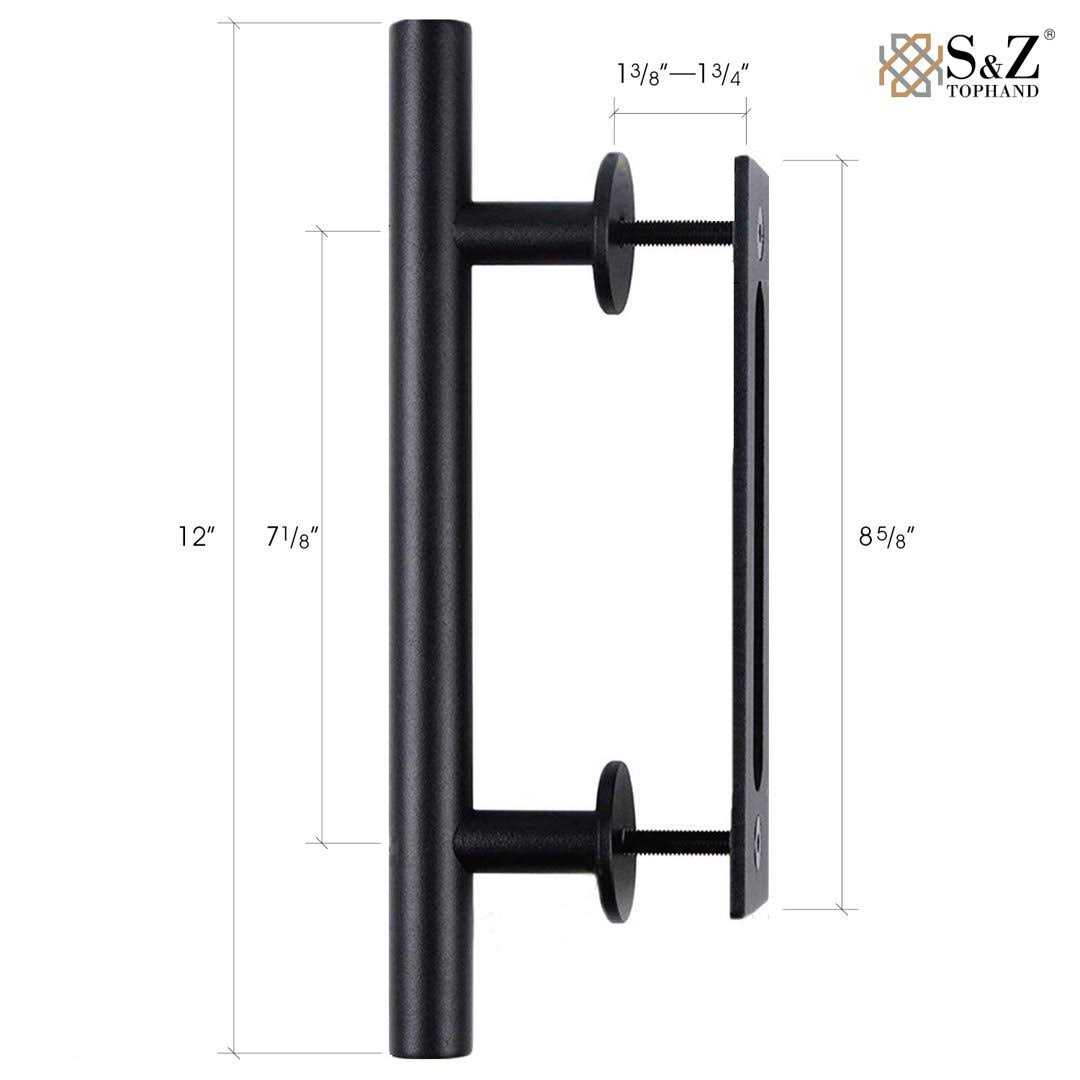 S&Z TOPHAND Unfinished British Brace Knotty Barn Door Sliding Door Hardware Kit/Solid Wood/Sliding Door/Double Surfaces - Image 3