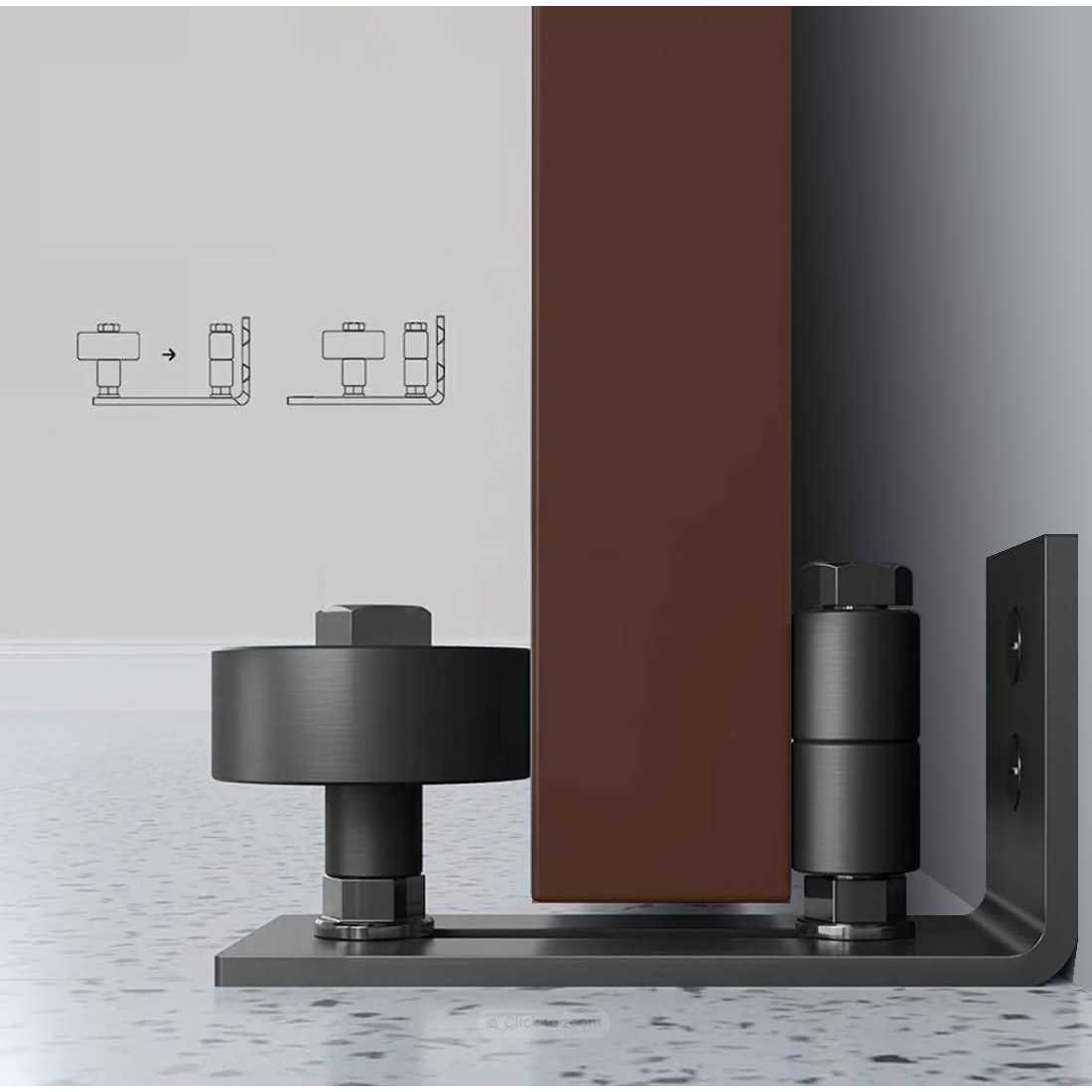 S&Z TOPHAND Unfinished British Brace Knotty Barn Door Sliding Door Hardware Kit/Solid Wood/Sliding Door/Double Surfaces - Image 5