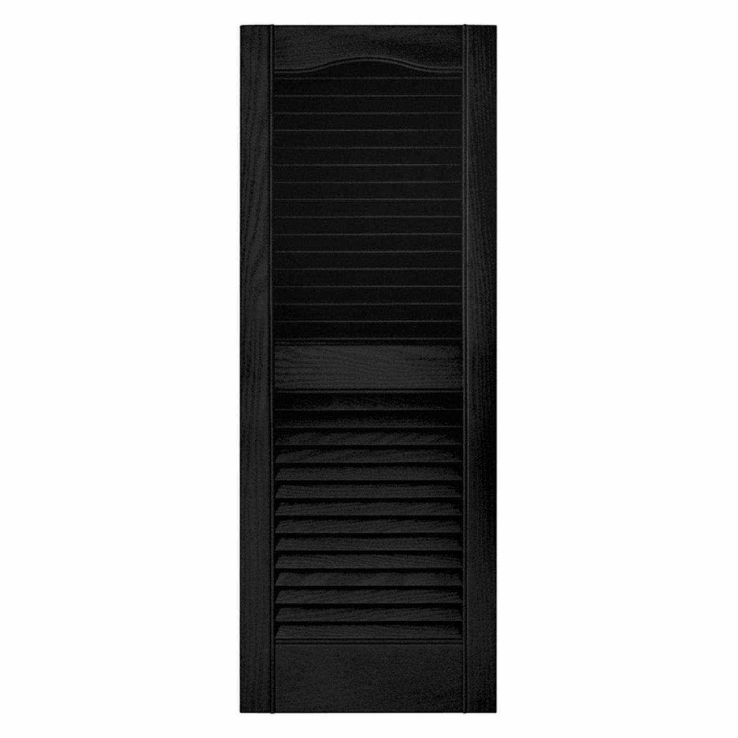 Builders Edge 14.5W in. Louvered Vinyl Shutters Black - Image 3