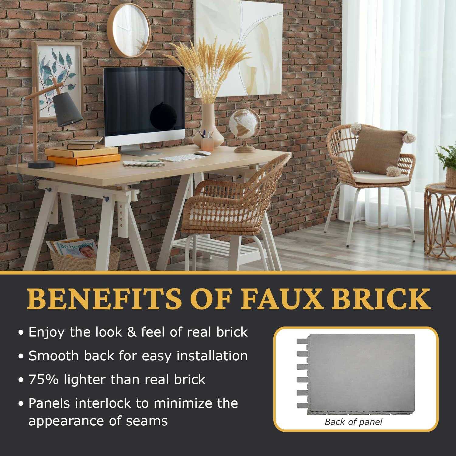 AZ Faux High-Density Polyurethane Faux Brick Wall Textured Panels for Interior and Exterior Decor - Image 3