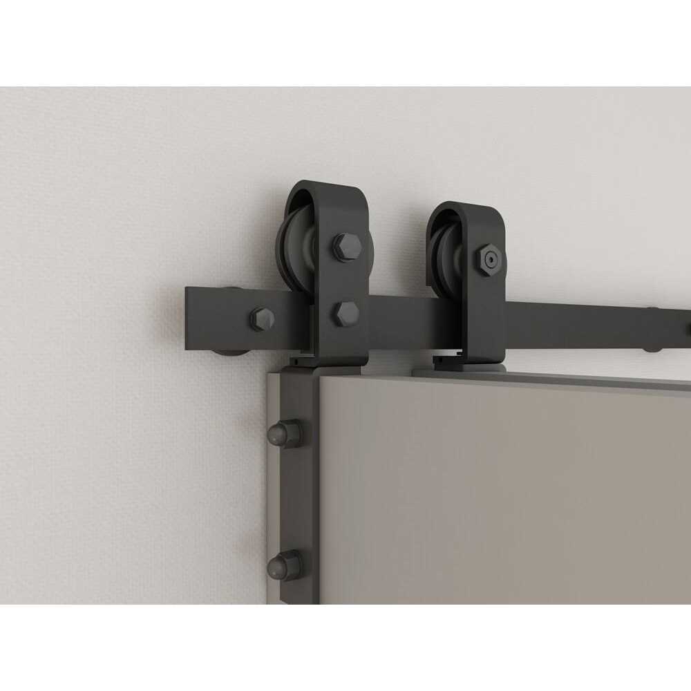 Calhome 80 Panel MDF Composite Double Bi-Fold Barn Door with Sliding Hardware Kit - Image 4