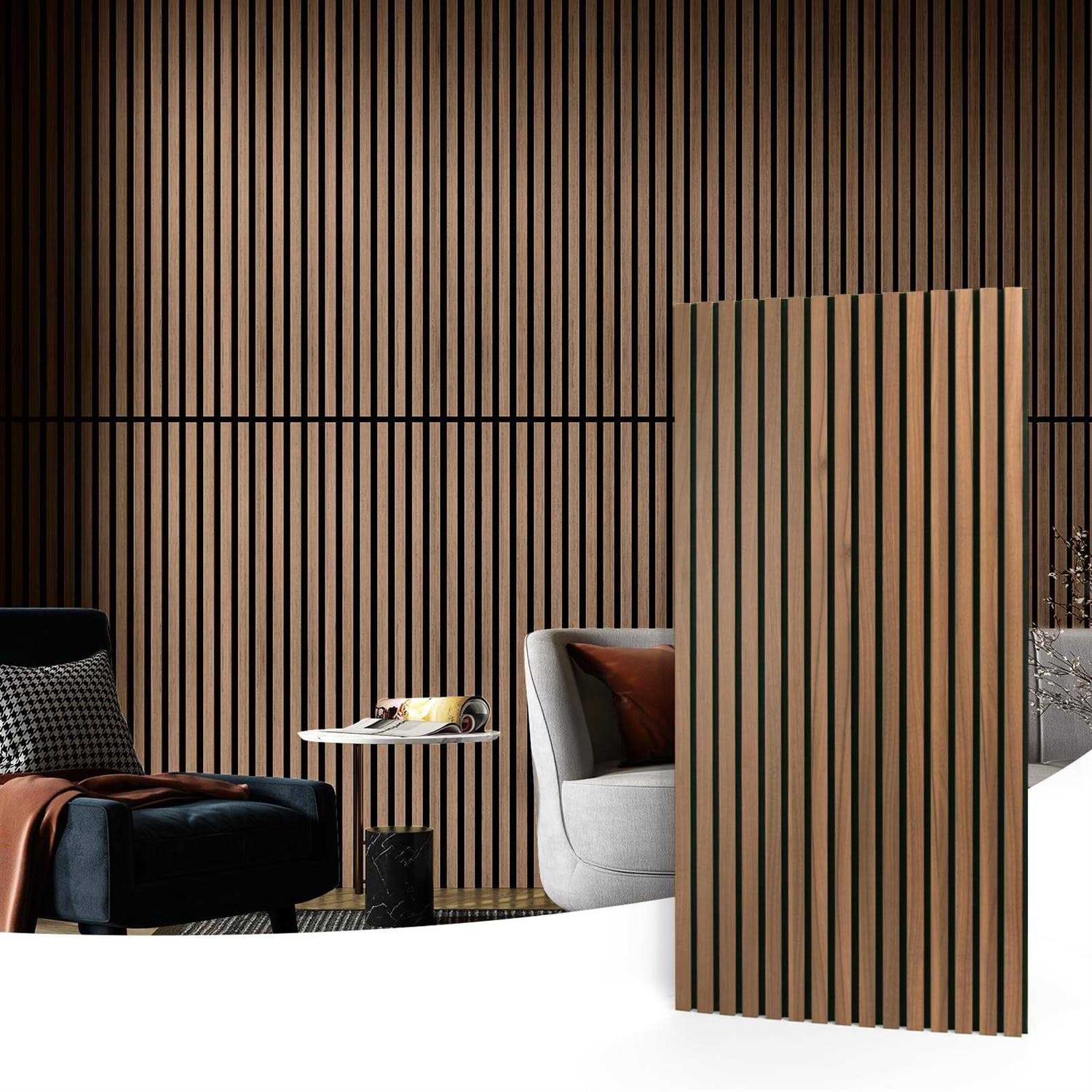 Art3d 2 Wood Slat Acoustic Panels for Wall and Ceiling