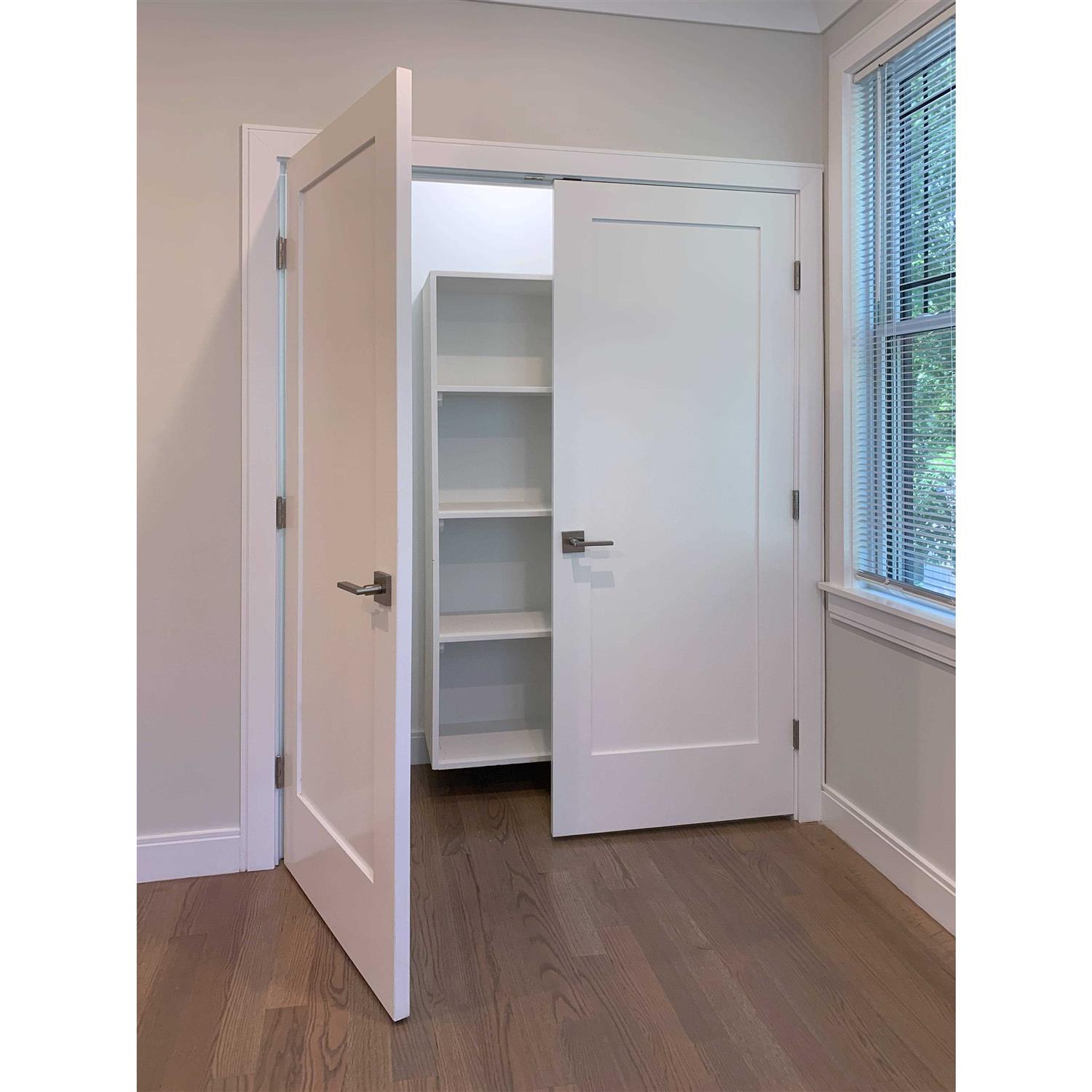 RESO 80 in. Bi-Parting Solid Core Primed Composite Double Prehung French Door with Catch Ball and Hinges - Image 3