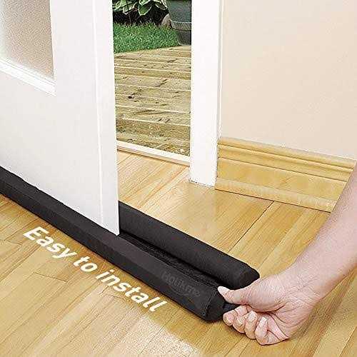 Holikme Twin Door Draft Stopper Door Sweep Weather Stripping Noise Blocker Window Breeze Blocker Adjustable Door Sweeps - Image 2