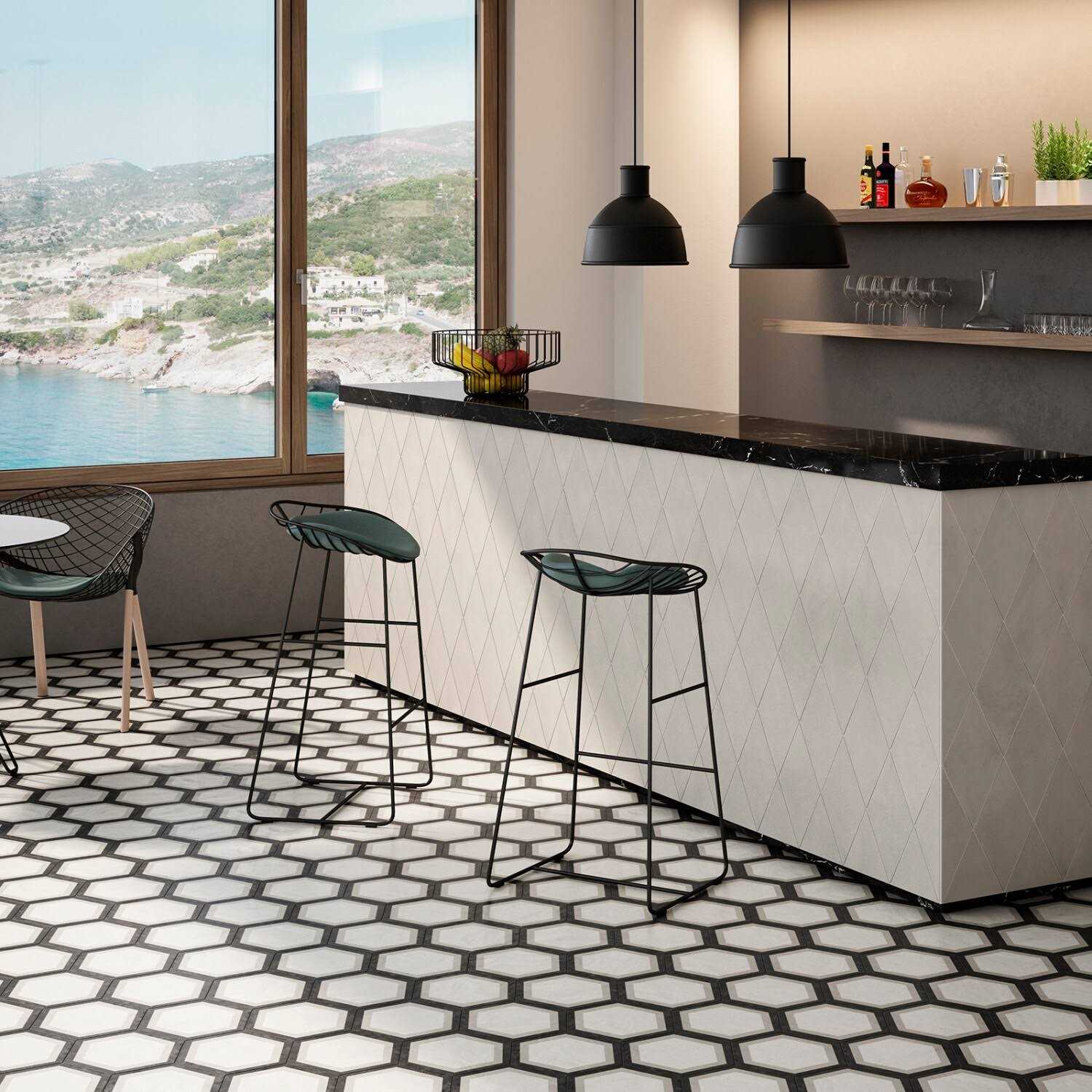 Bedrosians Allora Hexagon Matte Porcelain Tile 8.5 x 10 - Image 3