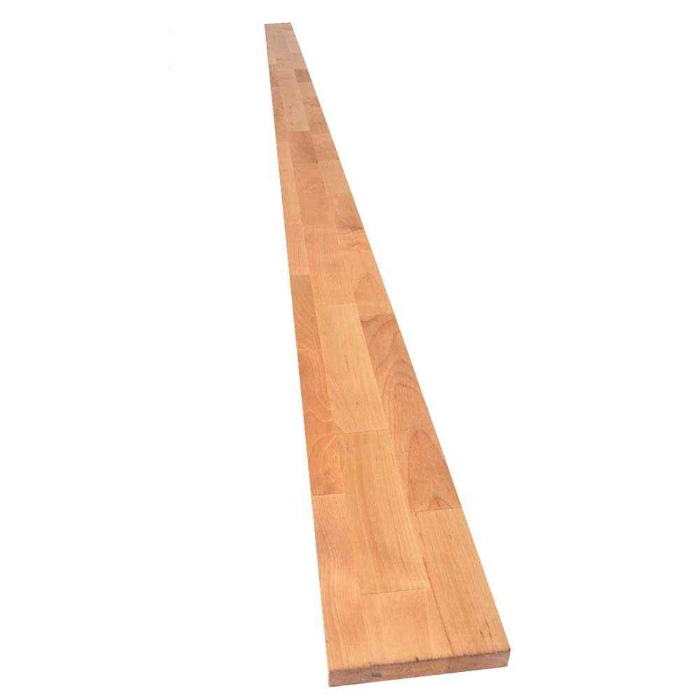 Hardwood Reflections 8 ft. L x 4 in. D Unfinished Birch Solid Wood Butcher Block Backsplash Countertop With Eased Edge