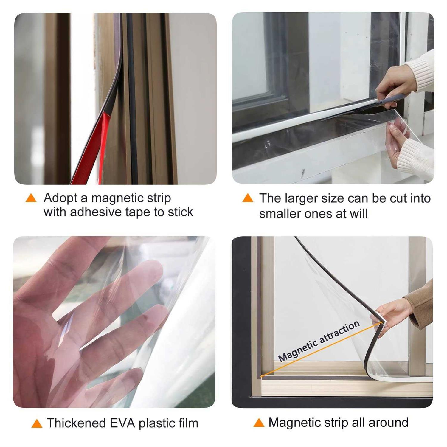JOOFAN Magnetic Window Insulation kit Heavy Duty Window Insulation Film with Full Frame Magnetic Strip Coverings to Keep Cold Out Storm Warm in Winter and - Image 5