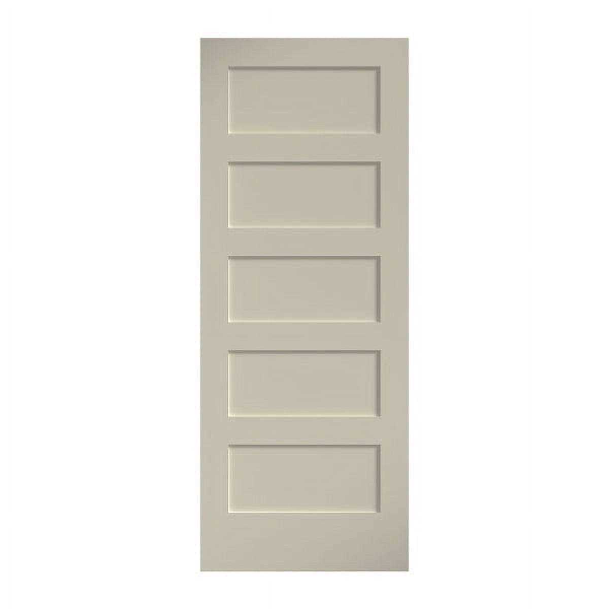 EightDoors 5-Panel Shaker White Primed Solid Wood Core Door