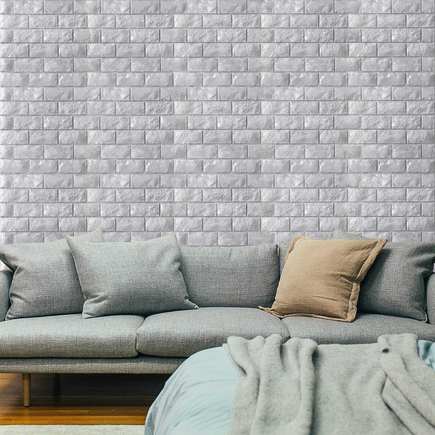 Circloophs 3d Wall Panels Stick and Peel Brick Printable Faux Paneling Self Adhesive Waterproof 3d Wallpaper Stick and Peel - Image 5
