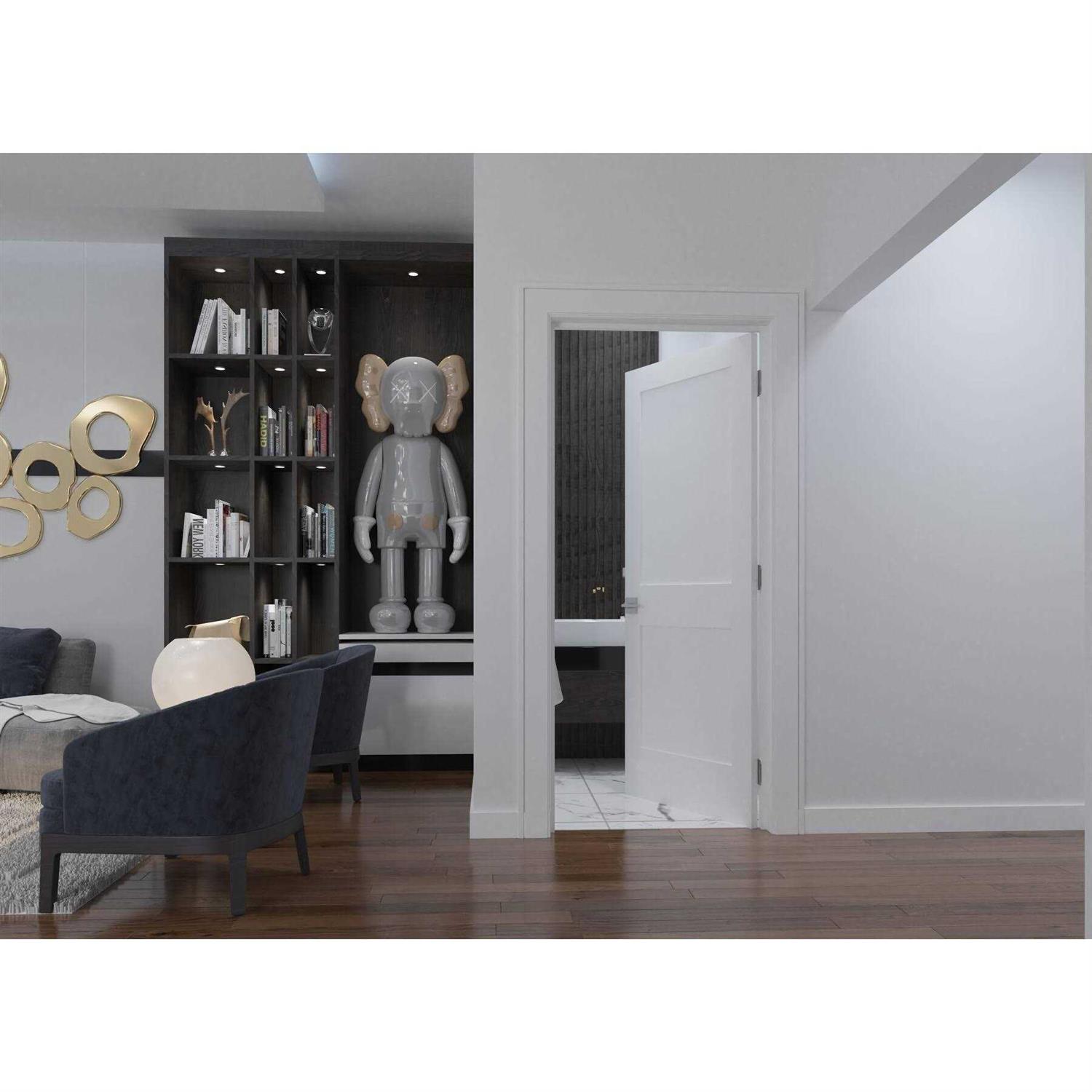 Double Panel Solid Core Primed Interior Door Reso - Image 2