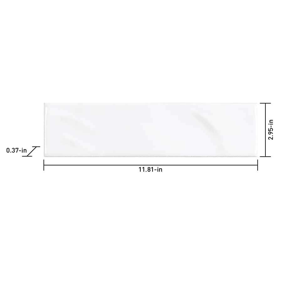 Satori Pearl White 3-in x 12-in Glossy Ceramic Wall Tile - Image 3