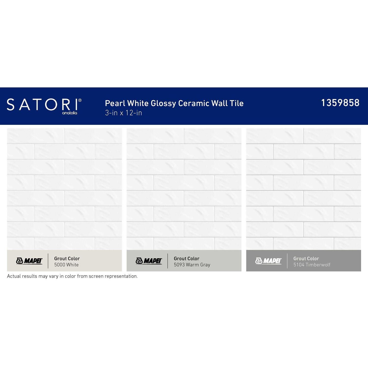Satori Pearl White 3-in x 12-in Glossy Ceramic Wall Tile - Image 4