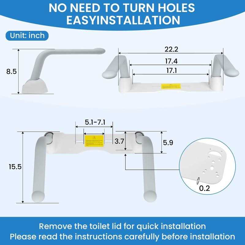 Srora Toilet Safety Rails for Elderly Handicap Toilet Rails with Foldable Handles - Image 3