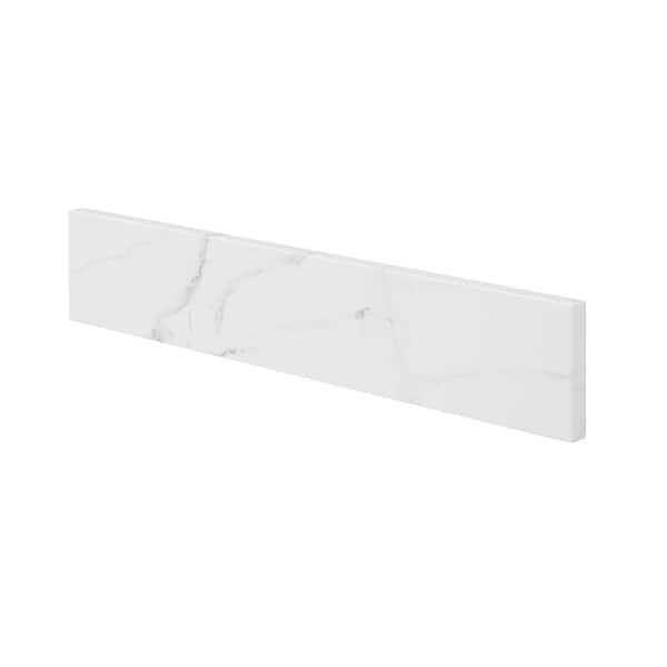 Home Decorators Collection 21.25 in. Engineered Marble Sidesplash in Calacatta White - Image 3