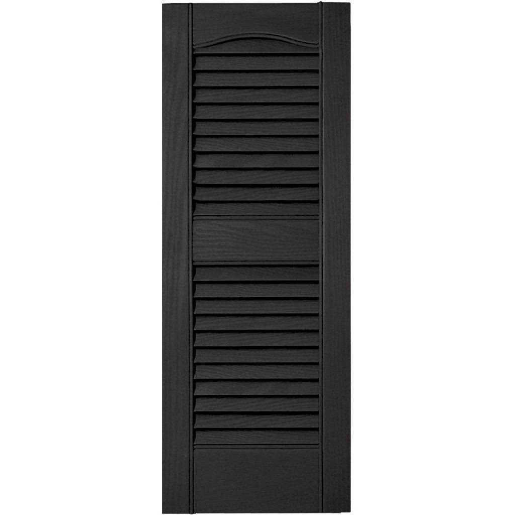 Builders Edge 12 in. x Louvered Vinyl Exterior Shutters Pair - Image 4