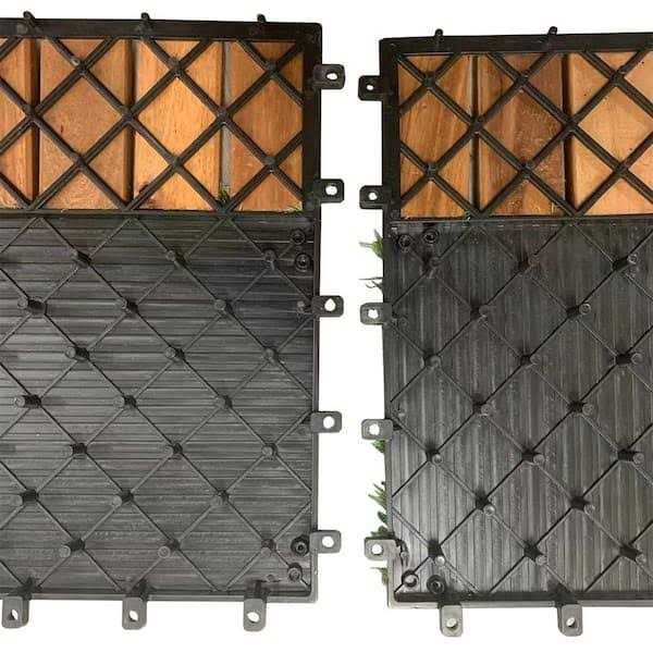 Pro Space 12 in. x 12 Acacia Wood Interlocking Flooring Tiles Grass Green PINS - Image 4