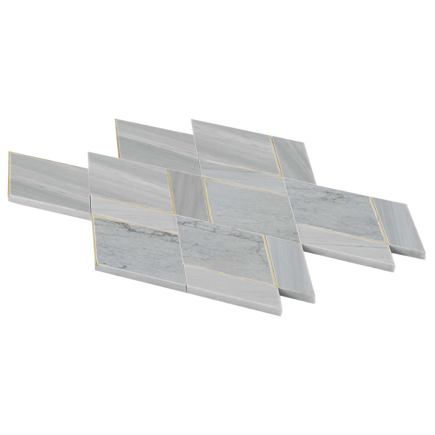 Ivy Hill Tile Mehko 11.81 in. x 14.96 in. Polished Marble and Brass Wall Tile - Image 4