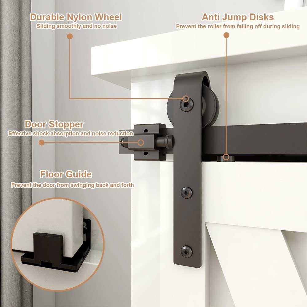 FLYVLIEG Super Mini Sliding Barn Door Hardware Kit Cabinet Single Door Track Roller Kit for Cabinets Wardrobe TV Stand - Image 4