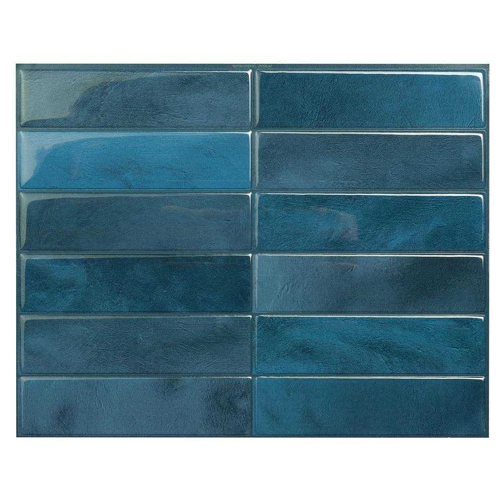 Smart Tiles Morocco Agadir Blue 11.43 in. x 9 in. Vinyl Peel and Stick Tile